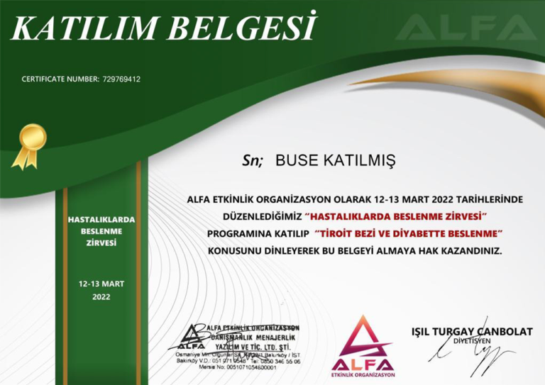 Buse Katılmış Diploma